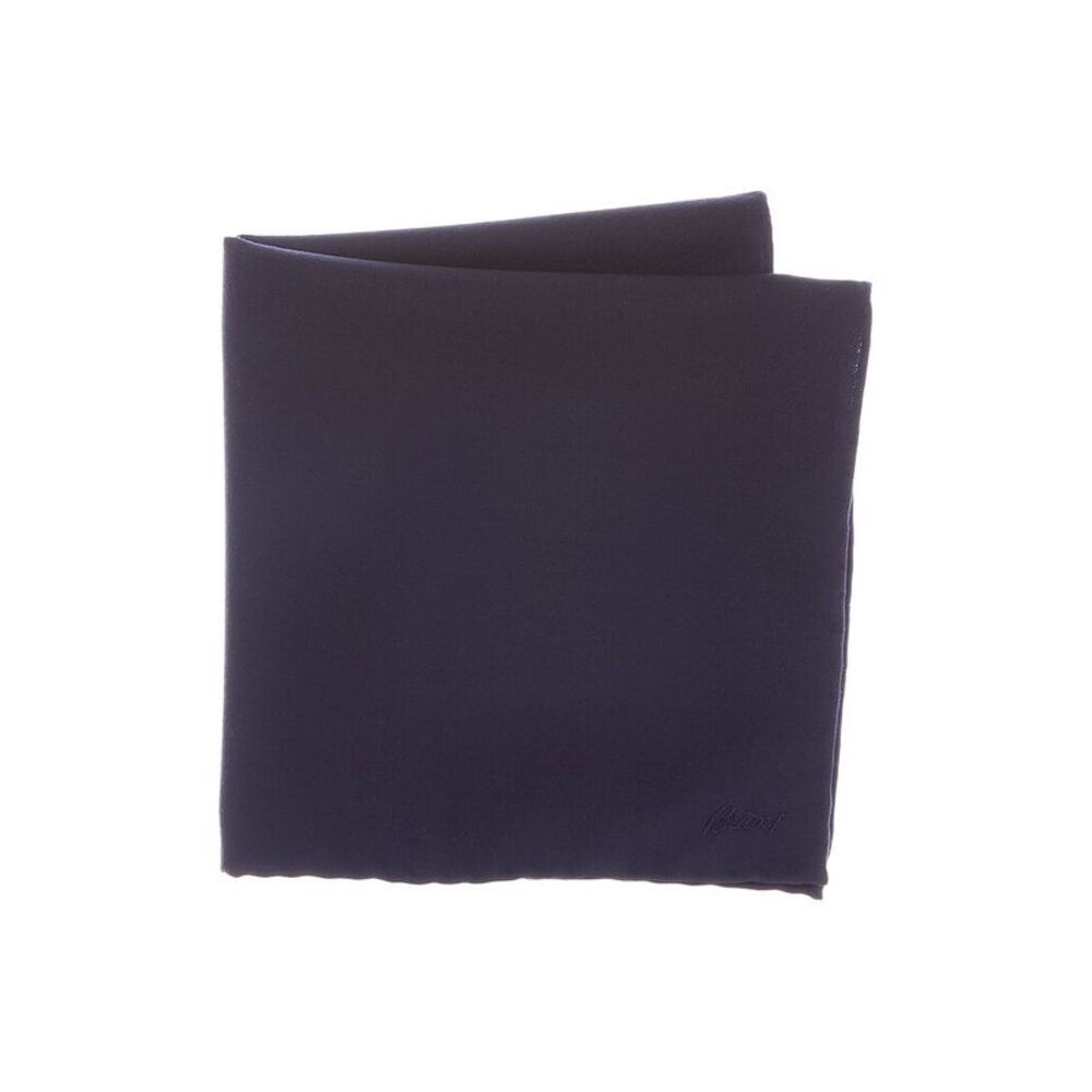 Brioni Hand Rolled Cashmere Pocket Square, Navy